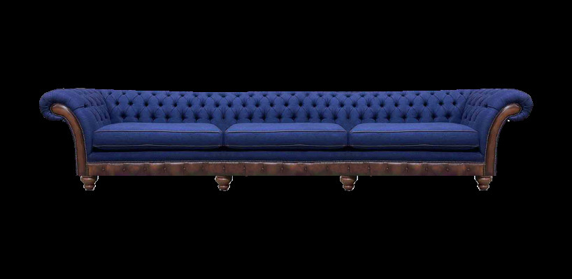 Chesterfield Luksusa trīsvietīgā gulta Moderns dīvāns Auduma mēbeles