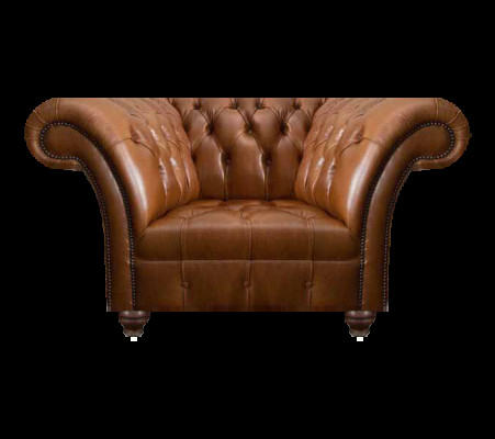 Brūns Chesterfield vienvietīgs dīvāns dzīvojamajā istabā ar ādas polsteri 1-vietīgs.