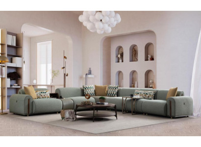 Pelēks audums dīvāns dzīvojamistabai L-formas stūra dīvāns dizaina mēbeles