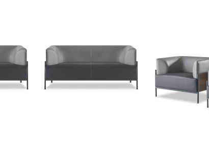 Ergonomisks komforta garnitūra 4 gab. melna dizainera mēbeļu komplekts modernā stilā.