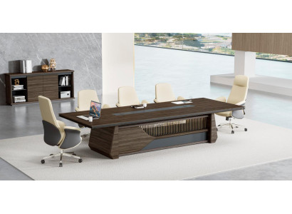 Brown conference table designer meeting room furniture