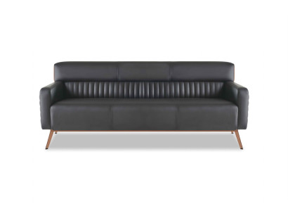 Darba istaba 3-vietīgā dīvāns melns vienkrāsains moderns dizains dzīvojamā istabā