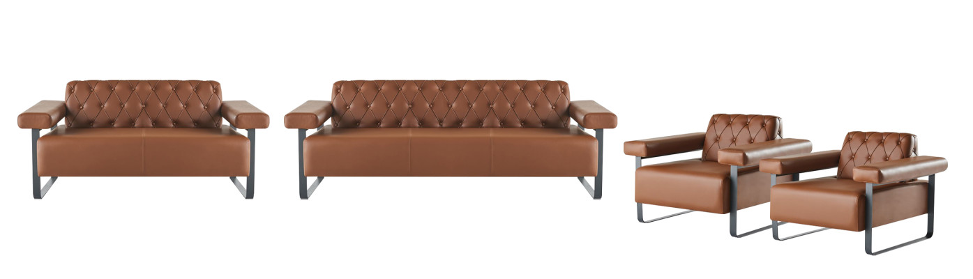 Chesterfield dīvāns ar sprādzēm 4 gab. 3-vietīgs, 2-vietīgs krēsls, moderns