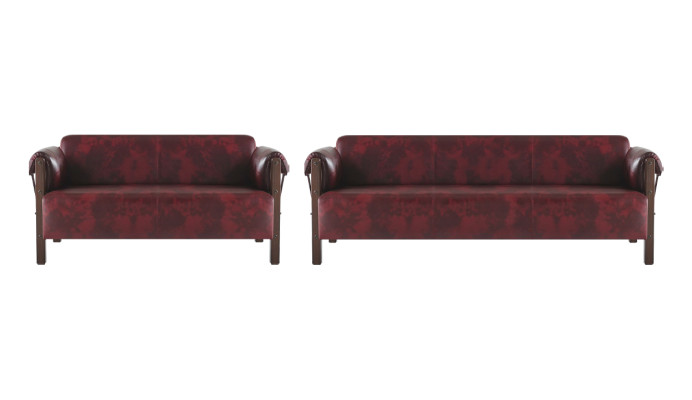 Sēdsofa Ledesofas 3-vietīgs 2-vietīgs Bordeaux Moderns stils āda koks komplekts