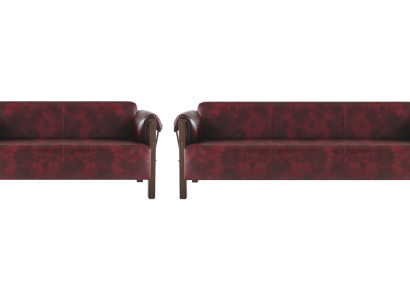 Sēdsofa Ledesofas 3-vietīgs 2-vietīgs Bordeaux Moderns stils āda koks komplekts