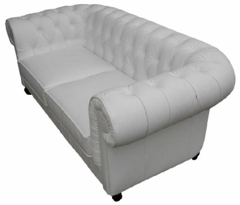 Chesterfield Tekstila dīvāns ādas auduma 3-vietīga dīvāna komplekts. Jauna ādas dīvāna komplekta versija.