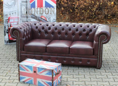 Sofa "Chesterfield" ar 3 sēdvietām, klasic pārklāšanu komplekts jaunu.