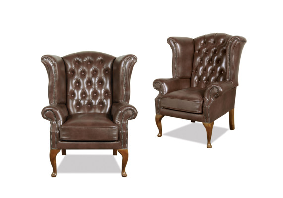 Chesterfield austiņkrēsls Queen krēsls Vecmodīgs izskats Dīvāns Polster TV Jauns Mēbeles