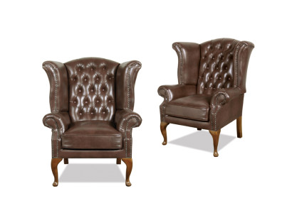 Chesterfield austiņkrēsls Queen krēsls Vecmodīgs izskats Dīvāns Polster TV Jauns Mēbeles