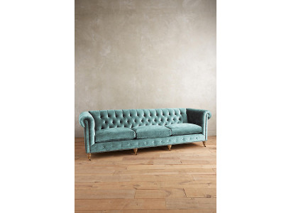 Chesterfield 3 sēdvietas dīvāns, audums āda samts komplektā ar polsteriem, jauns.