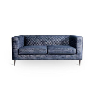 Dīvāns 2 vietas Zils Elegantā modernā luksusa dizaina koka mēbeles Polster Stoff Neu.