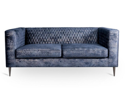 Dīvāns 2 vietas Zils Elegantā modernā luksusa dizaina koka mēbeles Polster Stoff Neu.