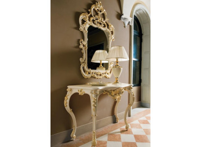Konsolentārpe Spiegels Sideboard 2 gabalu komplekts Jauns koks Itāļu mēbeļu stils Baroks