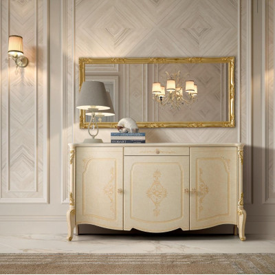 Kumode ar spoguli, koka kommodes mēbeles skapis guļamistabā melns sideboards.