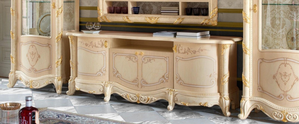Mēbeles Itāļu Sideboard Plaukti Jauni TV skapis TV Stand rtv Masīvkoks