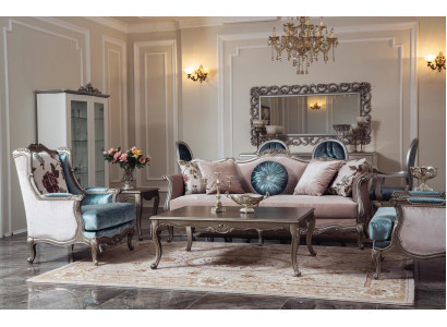 Sofasiena Sofa Luxus Dīvāns Krēsli 3+1+1 Sēdekli Galdiņš Komplekts 4 gabali
