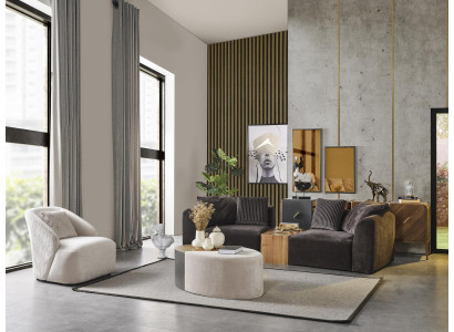 Sofas komplekts 4 personām Krēsls Četrpersonu mūsdienīgs melns audums Jauns
