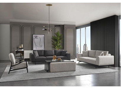 Sofas komplekts 431 Caurules galds ar guļamvietu Dzīvojamais istabas dizains jauns 5 dalās