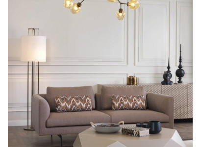 Dzīvojamā istaba Dīvāns Ar Polsterējumu 3 Vietas Gultasvietas Tekstila Pelēks