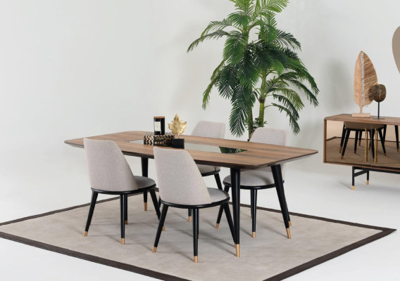 Dizainera Megapērtējais beige ēdamistabas krēsls modernajā stilā