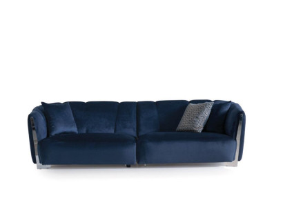 Dzīvojamā istaba Sofa Dīvāns Dizainera audums Sēdeklis Polster dizains zils