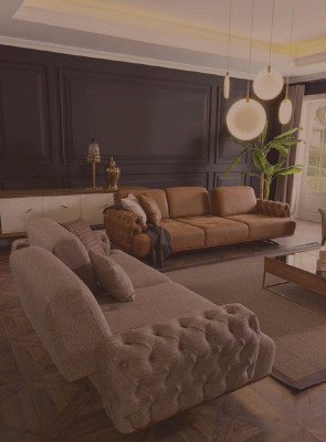 Sofas komplekts 4 gab. Komplekts Dīvāns Dīvāns mēbeles Garnitūra dizains Chesterfield