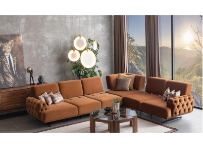 Dzīvojamās istabas stūra dīvāns ar modernu dizainu sofa.