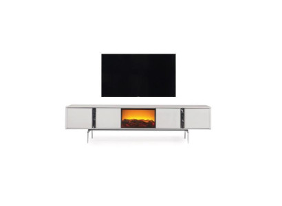 Sideboard ar kamīnu, TV stendu, mēbelēm un greznas zemas kastes stūriem 240cm.