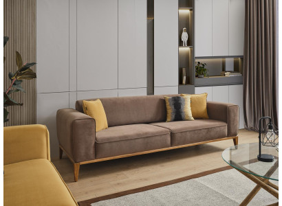 Dīvāns 3 vietu audums Trīsvietīgie dīvāni Luksusa dzīvojamā istaba Stils Modernas dīvānu sofas