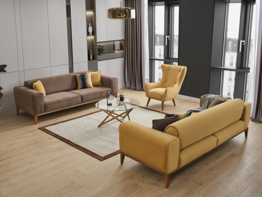 Dīvāns 3 vietu audums Trīsvietīgie dīvāni Luksusa dzīvojamā istaba Stils Modernas dīvānu sofas