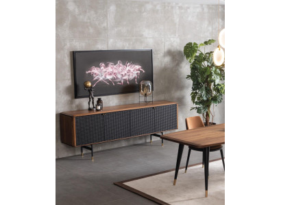 Dzīvojamā istaba Komoda brūns luksusa stils moderns koka sāninstrumentu skapītis Loft 228cm