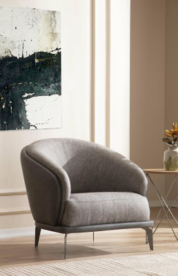 Krēsls viensējai Luxus 1 sēdeklis Polster Sitz Design Pelēks Sitz Stoff Neu