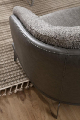 Krēsls viensējai Luxus 1 sēdeklis Polster Sitz Design Pelēks Sitz Stoff Neu