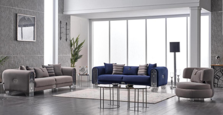 Sofasets ar 3 sēdvietām luksusa auduma komplekts 3 daļās Polster sofa Tekstilis Mēbeles