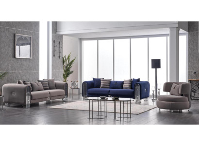 Sofasets ar 3 sēdvietām luksusa auduma komplekts 3 daļās Polster sofa Tekstilis Mēbeles