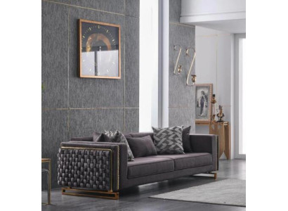 Luksusa trīsvietīga dīvāns mēbelu sofa ar polsteri 3 sēdvietu dzīvojamā istabā 245 cm