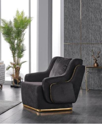 Atslābināties krēsls dzīvojamā istabā Melns sēdeklis stils Moderns Audums Mēbeles Relax Klubs