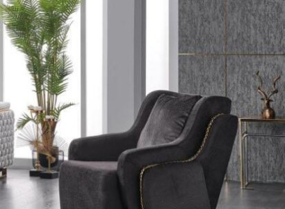 Atslābināties krēsls dzīvojamā istabā Melns sēdeklis stils Moderns Audums Mēbeles Relax Klubs