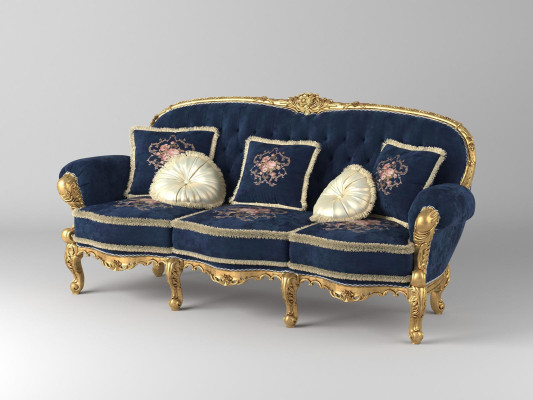 Chesterfield klasiskā 3-vietu dīvāns ar auduma pārklājumu - jauna mēbeļu sērija.