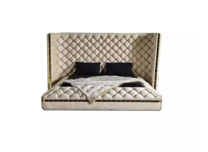 Gulta baltā Chesterfield moderna viesnīcas gulta divvietīga jauna moderna gulta