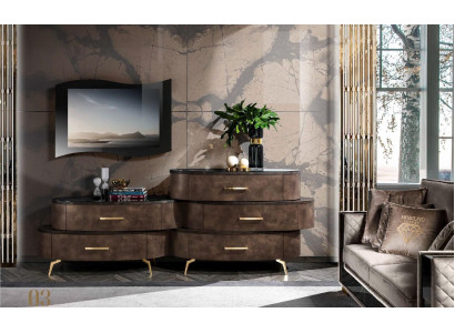 Lowboard rtv TV skapītis galda dzīvojamās istabas komoda Sideboard koks Moderna mēbele