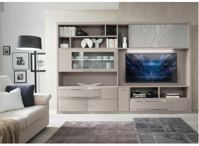 Sienas skapis Sideboard dzīvojamā istaba TV komoda koka dizains moderns beige