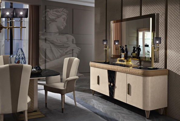 Mēbeles Komode Skapis Dizains Luksus Sideboard 2gab. Komoda ar spoguli Konsole