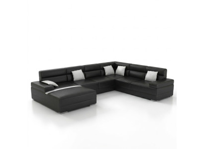 Ādas dīvāns Dīvāna dzīvojamo zonu stūra dīvāns Stūra komplekts Moderns dizains Sofa F3016 jauns