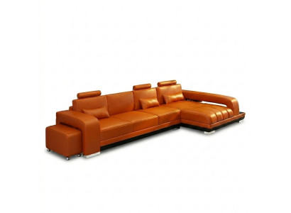 Ādas dīvāns Dīvāns Dzīvojamā istaba Stūra dīvāns Stūra komplekts Moderns dizains Sofa F3017C