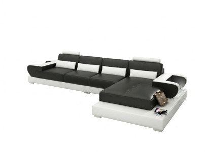 Ādas dīvāns Couch dzīvojamais stūra dīvāns Eck komplekts Moderns G8003C dizains sofa