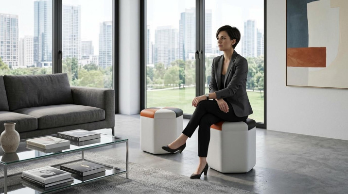Dizaina polsteris paklājs kājas atpūtas krēsls Ottomane sēdeklis Chaise Polsteris FT004