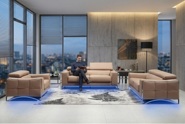 Sofas komplekts ar 3+2 sēdvietām no ādas (bez krēsliem) dīvāniem, sēdekļiem un polsterējumu komplektam 1504