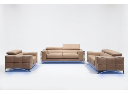 Sofas komplekts ar 3+2 sēdvietām no ādas (bez krēsliem) dīvāniem, sēdekļiem un polsterējumu komplektam 1504