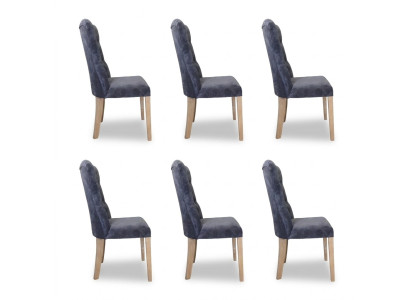 6 krēsli, krēsla polsterēšana, dizains Chesterfield sēdeklis, komplektā ar krēslu komplektu